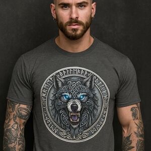 Viking Wolf Mens Graphic Tee